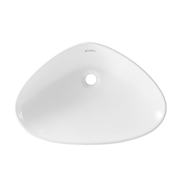 White Ceramic Above-Counter Vessel Sink, 23"