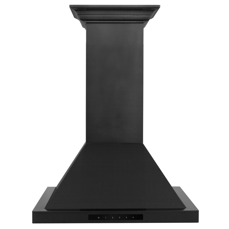 24" Black Stainless Steel Convertible Wall Mount Range Hood