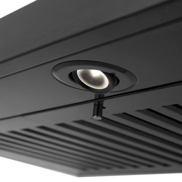 24" Black Stainless Steel Convertible Wall Mount Range Hood