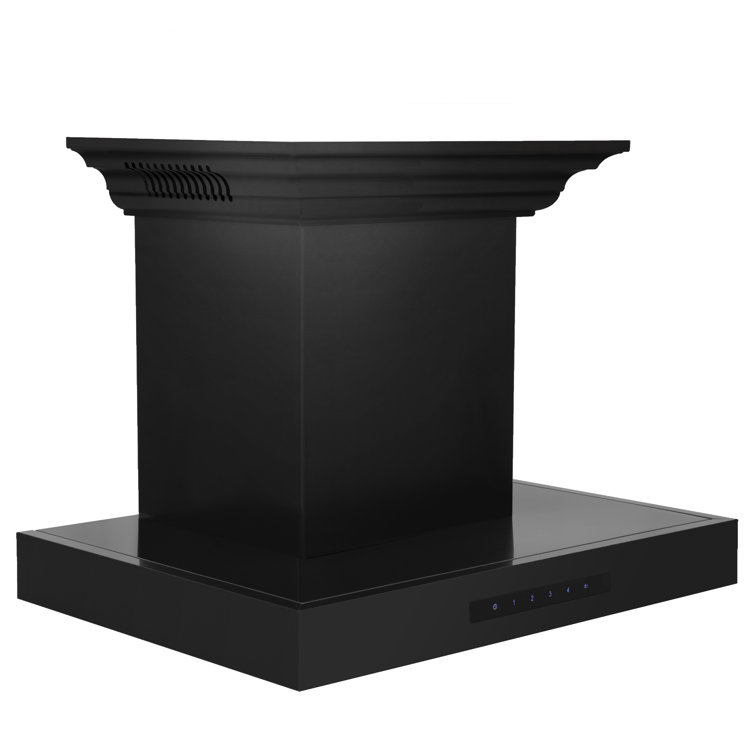 24 Inch Black Stainless Steel Wall Mount Range Hood with Bluetooth Speakers