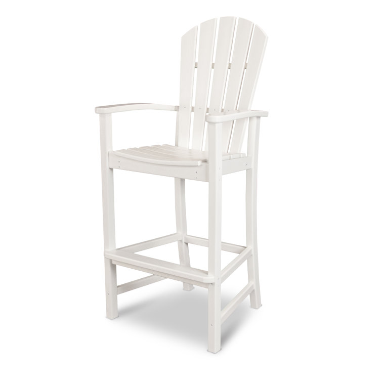 White Eco-Friendly Recycled Plastic Outdoor Bar Chair