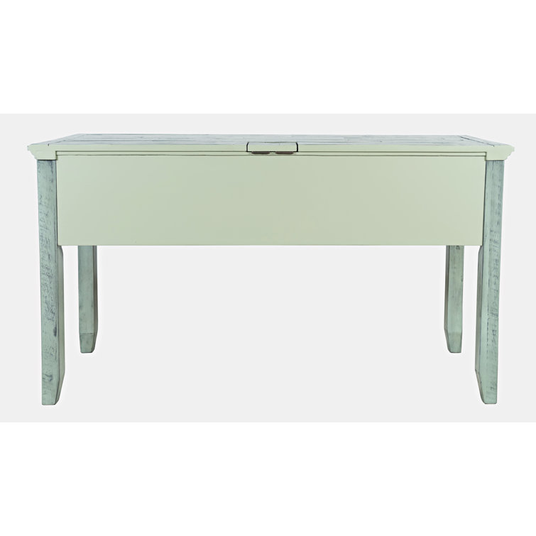 Surfside Blue Coastal Wood Desk with USB Ports