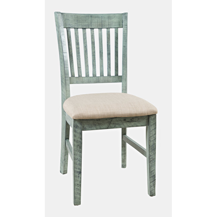 Surfside Cream Coastal Upholstered Desk Chair in Acacia Wood