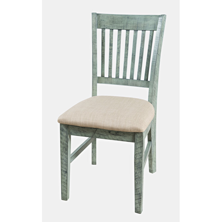 Surfside Cream Coastal Upholstered Desk Chair in Acacia Wood