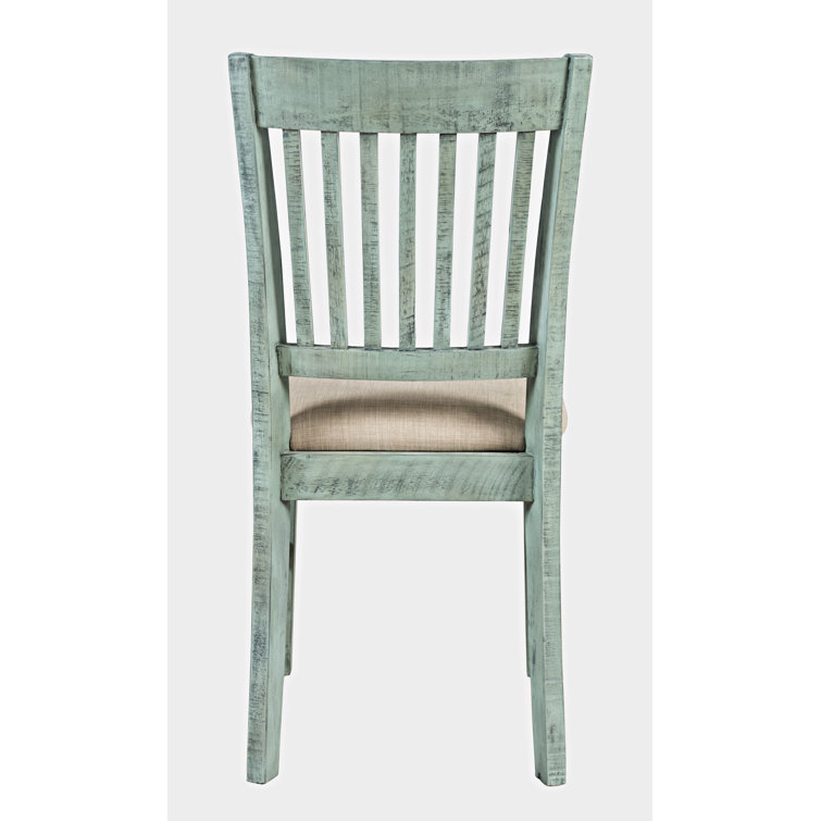 Surfside Cream Coastal Upholstered Desk Chair in Acacia Wood
