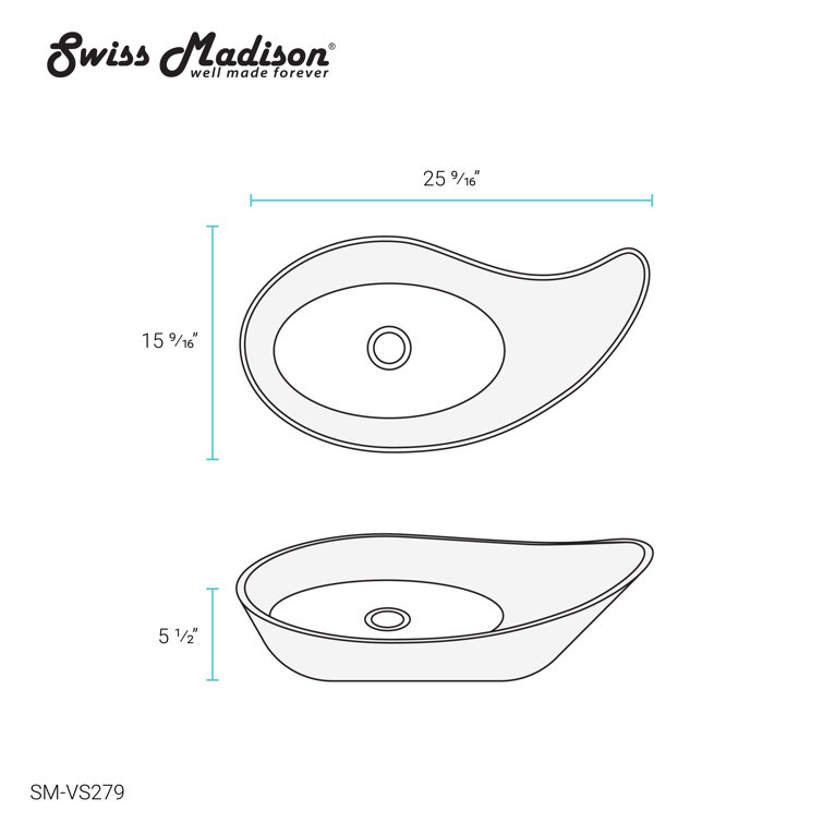 Elegant White Ceramic 25'' Above-Counter Vessel Sink