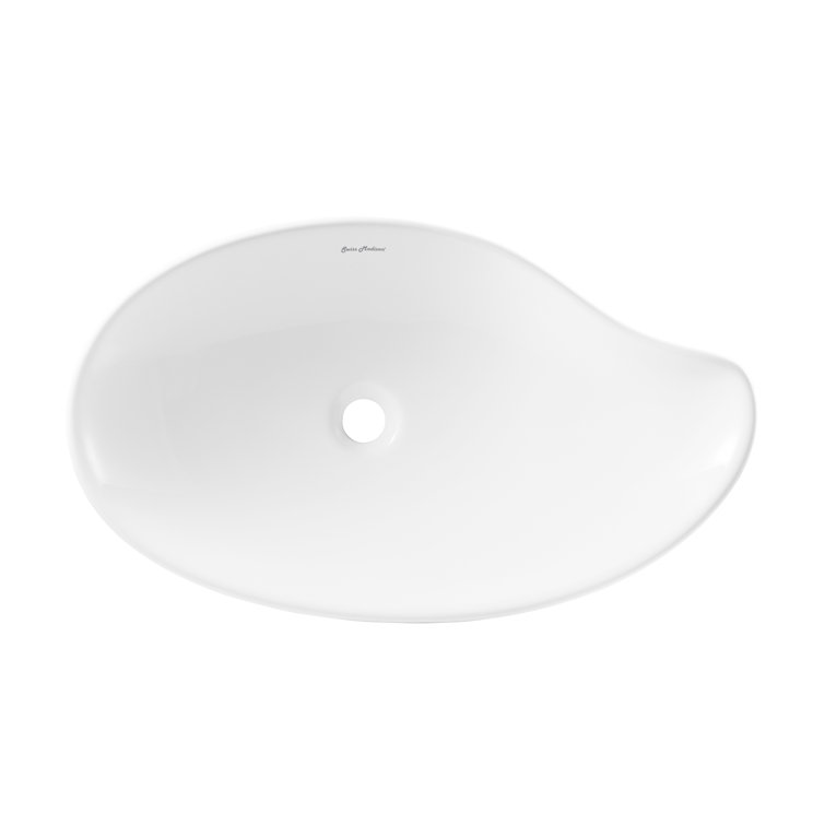 Elegant White Ceramic 25'' Above-Counter Vessel Sink