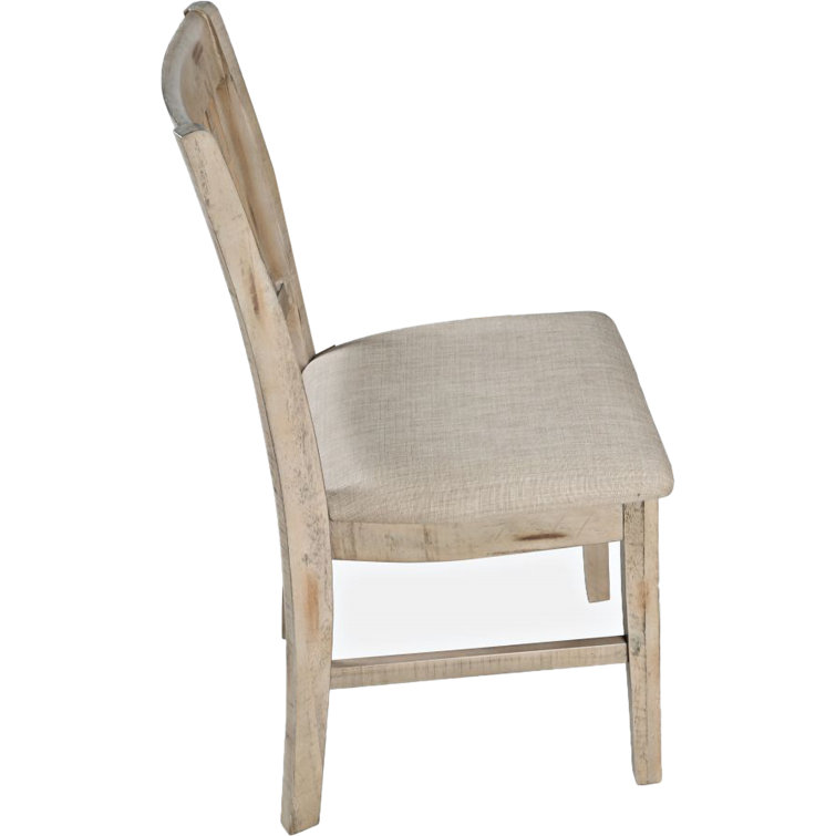 Rustic Shores Cream Upholstered Desk Chair in Weathered Gray