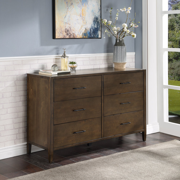 Tompkins Double Brown Dresser with Felt Lined Drawer