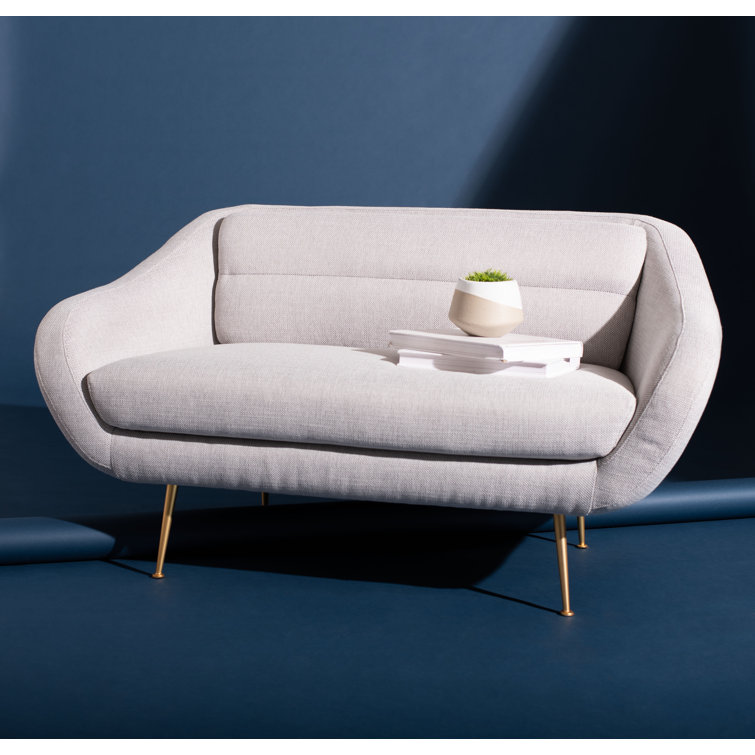 Mid-Century Chic Belladonna 56'' Light Gray Fabric Loveseat