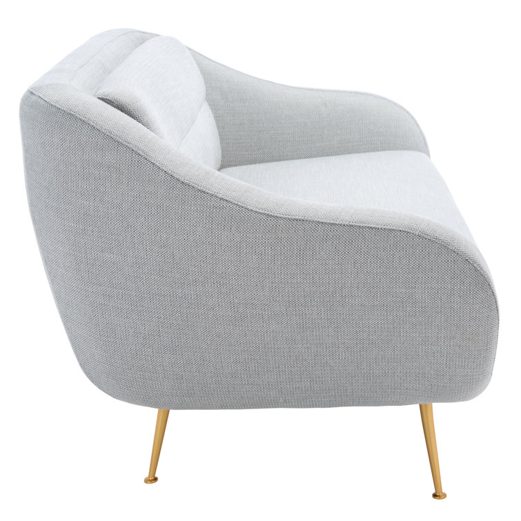 Mid-Century Chic Belladonna 56'' Light Gray Fabric Loveseat
