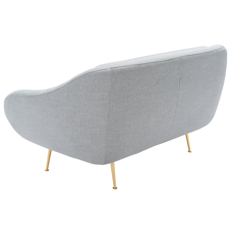 Mid-Century Chic Belladonna 56'' Light Gray Fabric Loveseat