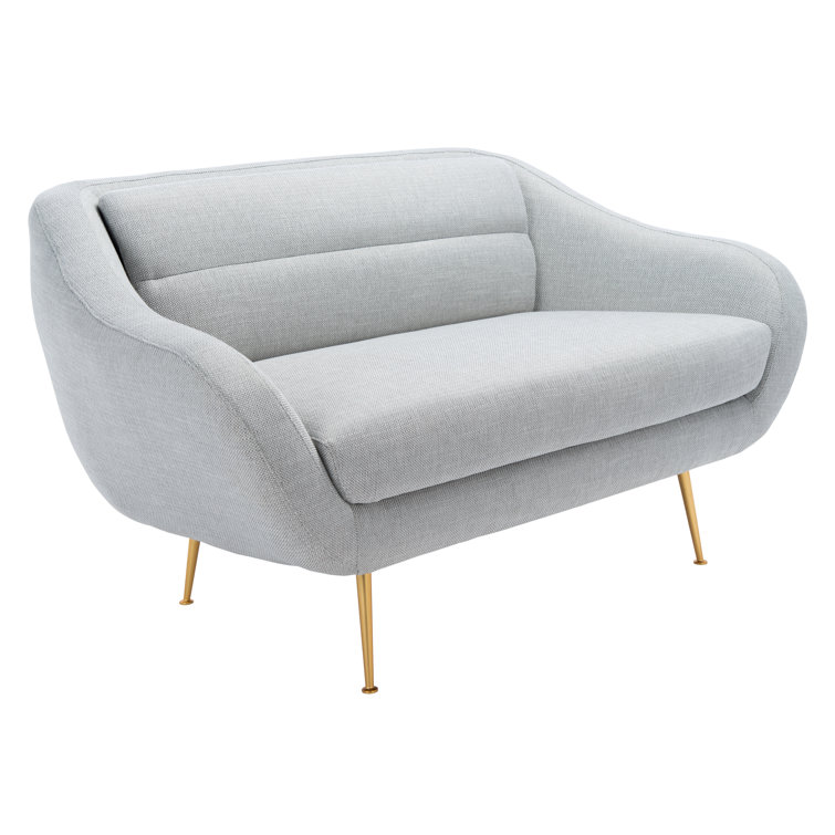 Mid-Century Chic Belladonna 56'' Light Gray Fabric Loveseat