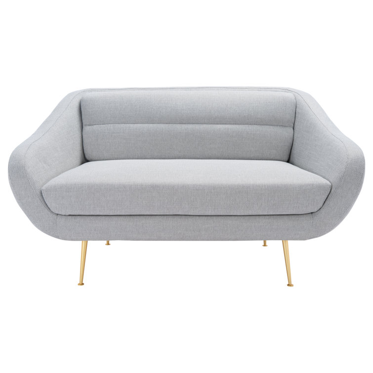 Mid-Century Chic Belladonna 56'' Light Gray Fabric Loveseat