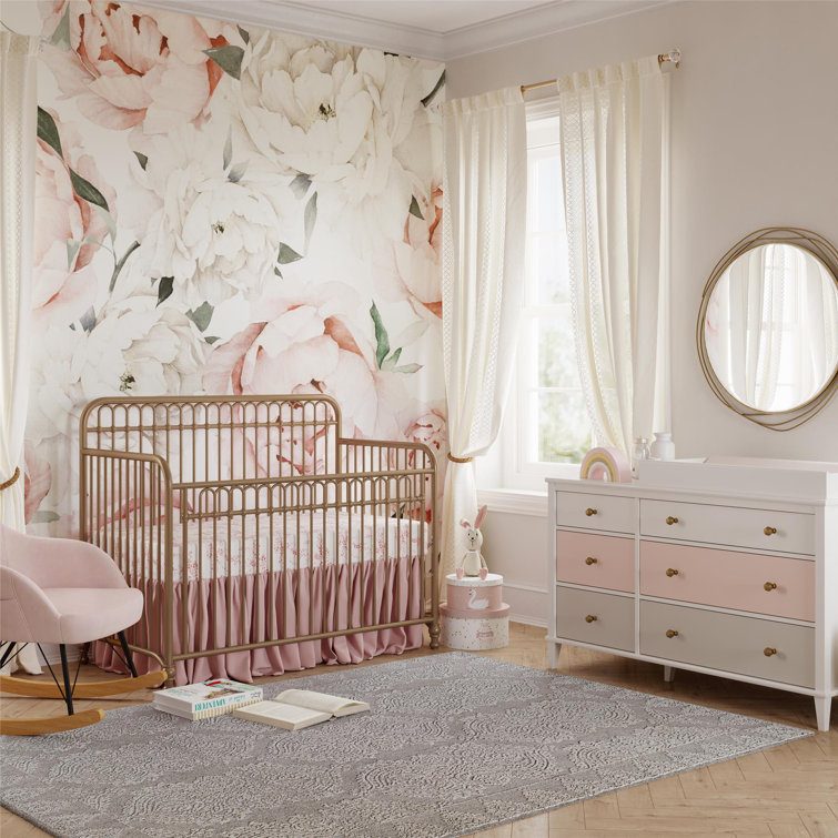 Gold Metal 3-in-1 Convertible Crib with Arched Frame