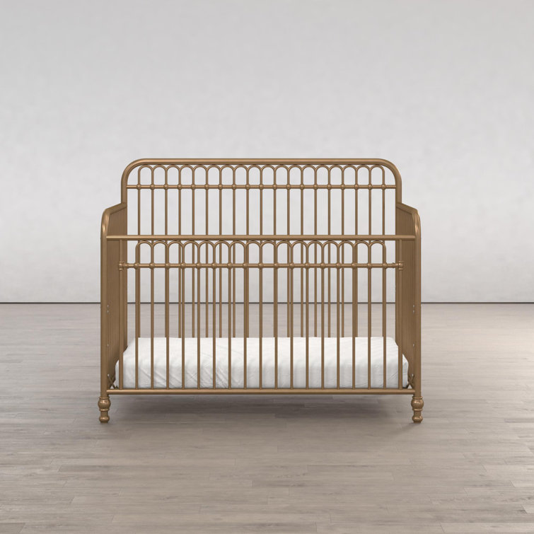 Gold Metal 3-in-1 Convertible Crib with Arched Frame