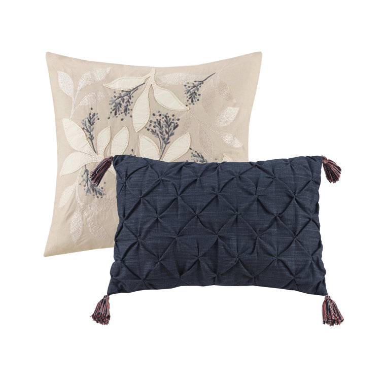 California King Blush Floral Cotton 8-Piece Comforter Set