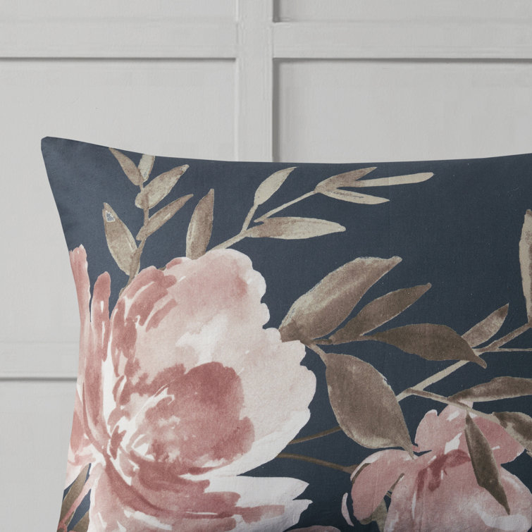 California King Blush Floral Cotton 8-Piece Comforter Set