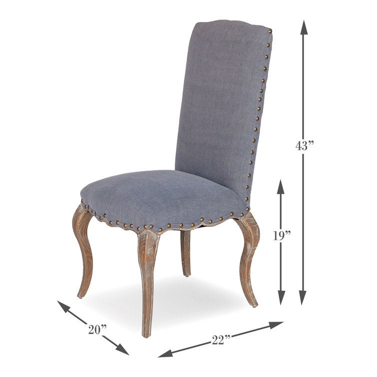 Thorne Blue Linen and Oak Upholstered Dining Chair (Set of 2)