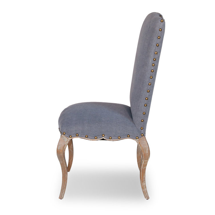 Thorne Blue Linen and Oak Upholstered Dining Chair (Set of 2)