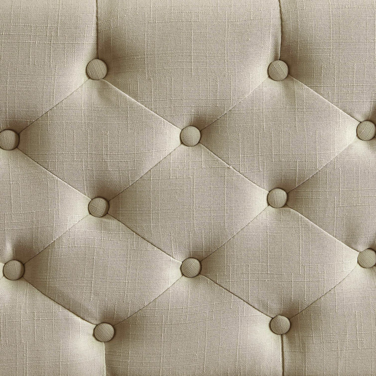 Buttercream Tufted Upholstered Storage Bench with Wood Legs