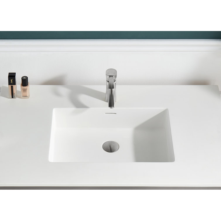 Brushed Nickel and Glossy White Glass Console Sink