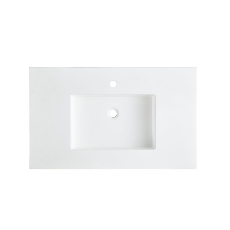 Brushed Gold and White Glass Console Sink with Shelf