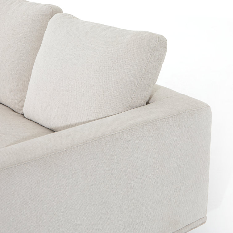 Centrale Bonnell Ivory 85" Modern Stationary Sofa with Track Arms