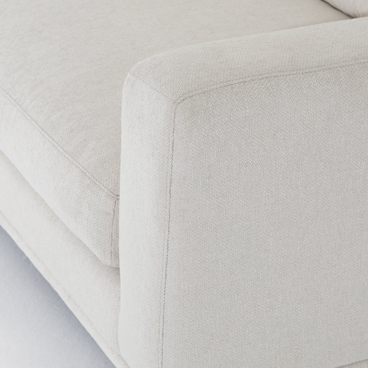 Centrale Bonnell Ivory 85" Modern Stationary Sofa with Track Arms