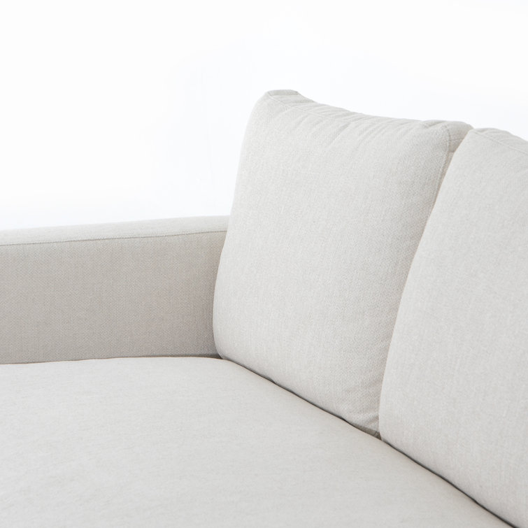 Centrale Bonnell Ivory 85" Modern Stationary Sofa with Track Arms