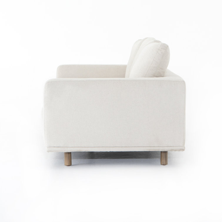 Centrale Bonnell Ivory 85" Modern Stationary Sofa with Track Arms