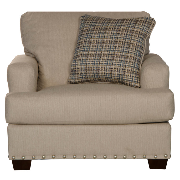 Keyone Platinum Beige 39" Wide Transitional Club Chair