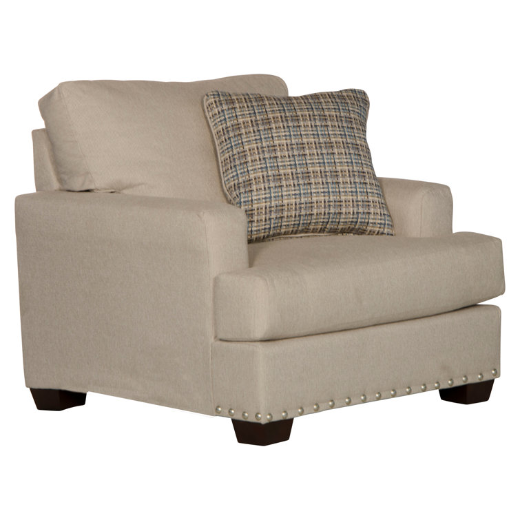 Keyone Platinum Beige 39" Wide Transitional Club Chair