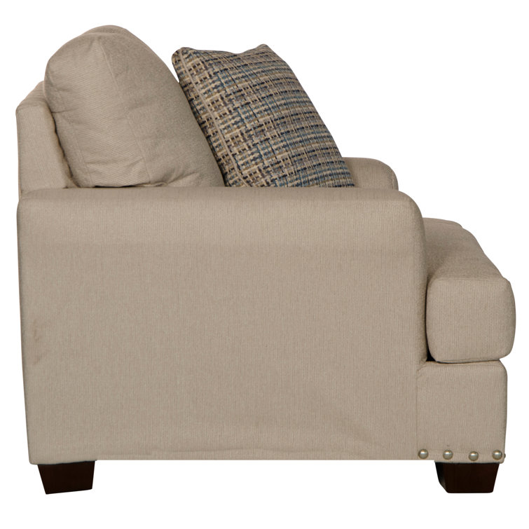 Keyone Platinum Beige 39" Wide Transitional Club Chair