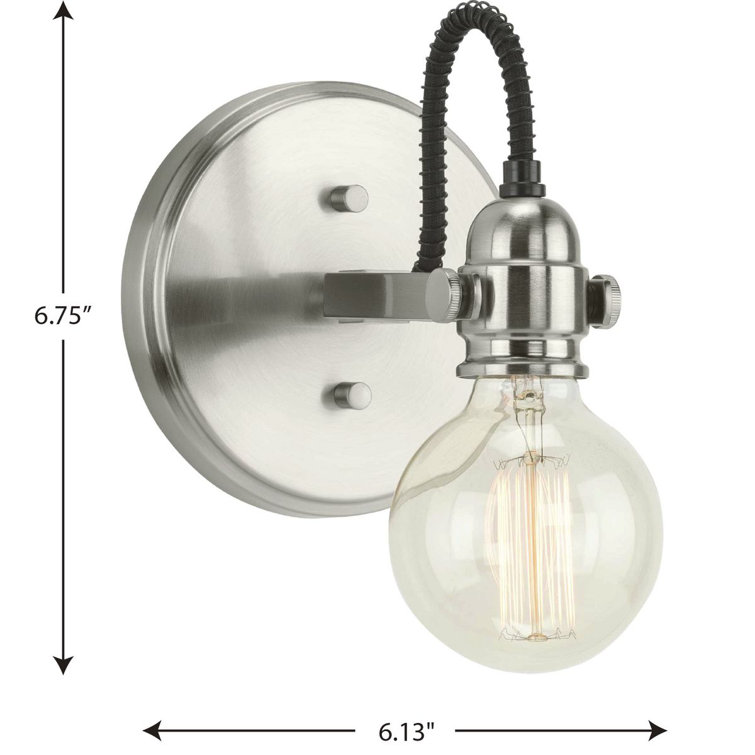 Axle Brushed Nickel Vintage Bath Vanity Light with Adjustable Arm