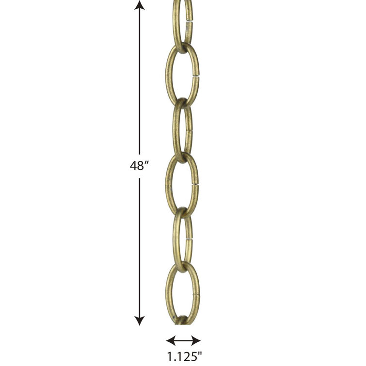 48-Inch Distressed Brass Metal Lighting Chain