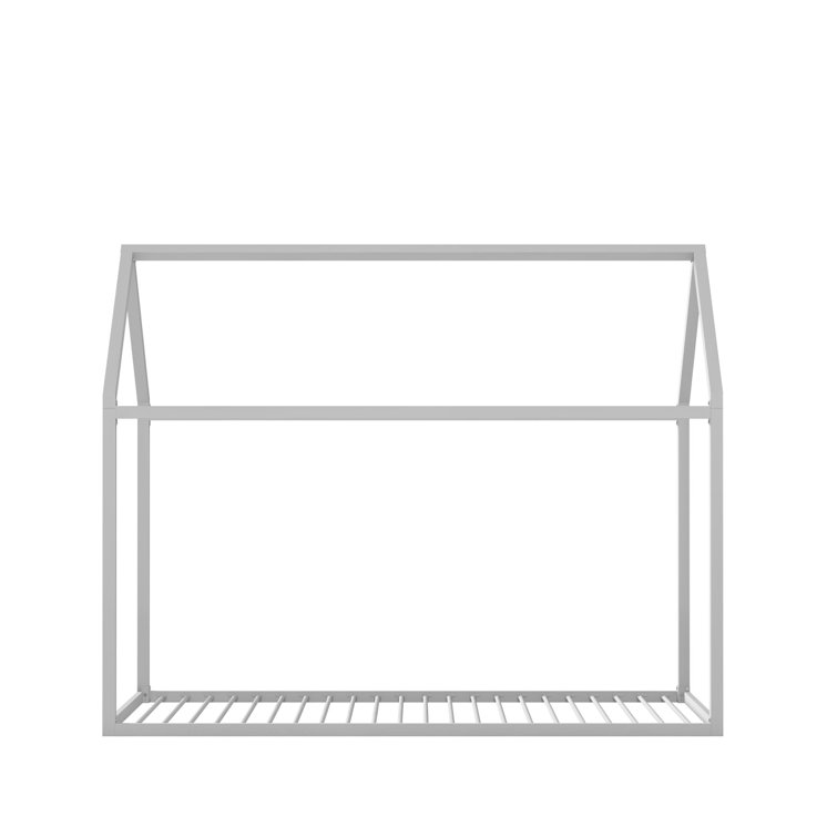 Skyler Twin Dove Gray Metal Montessori House Bed with Slats