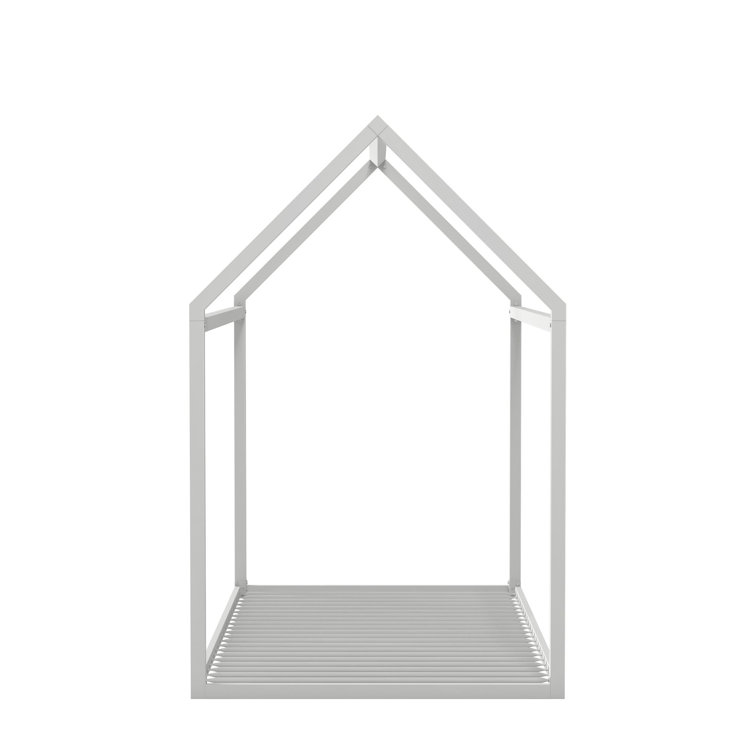 Skyler Twin Dove Gray Metal Montessori House Bed with Slats