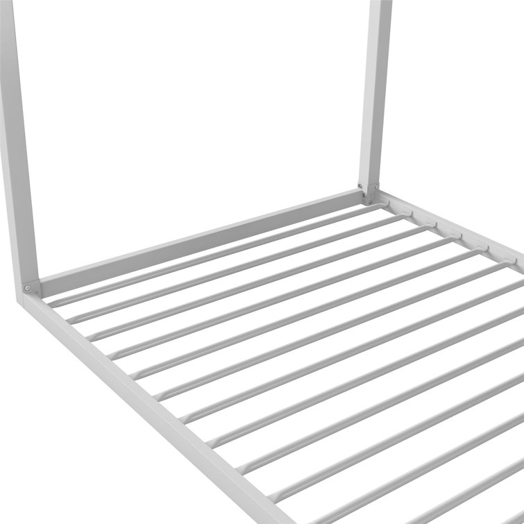 Skyler Twin Dove Gray Metal Montessori House Bed with Slats