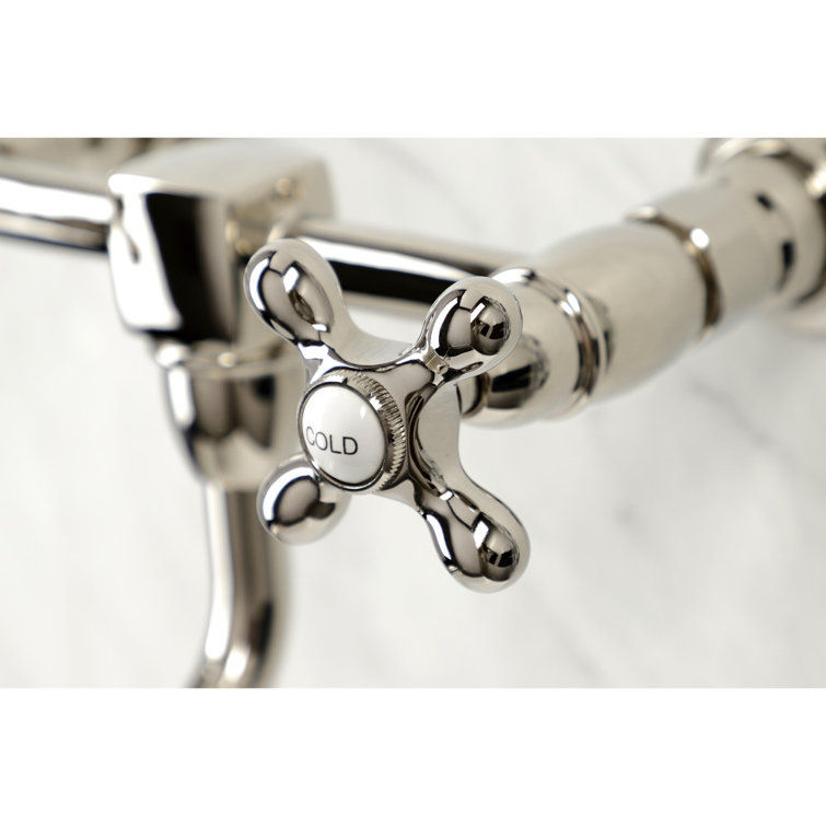 Heritage Polished Nickel Wall Mount Bathroom Faucet