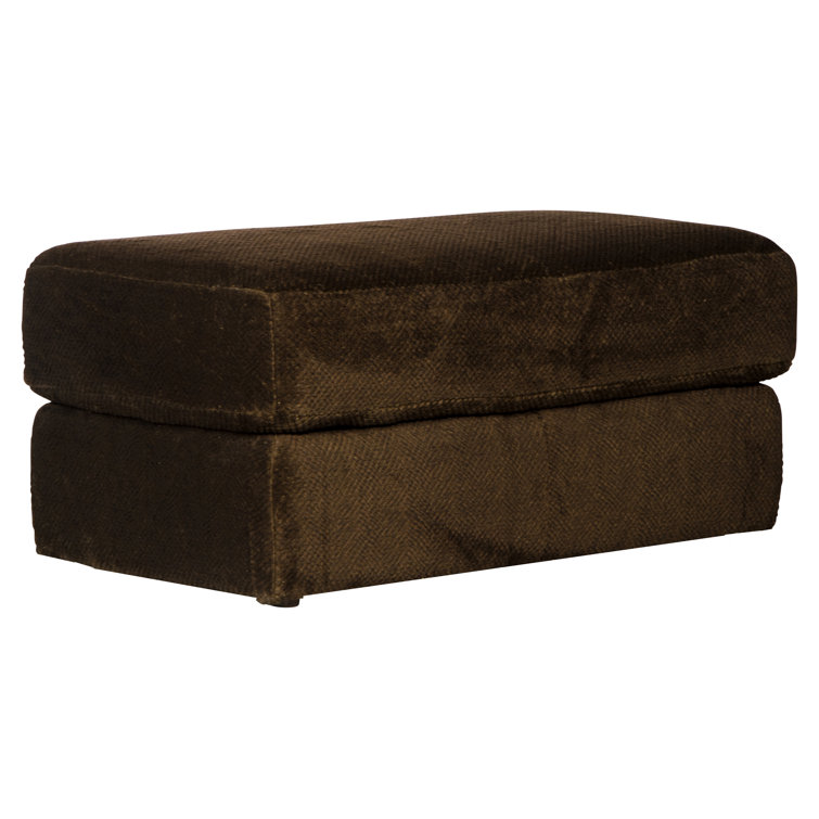 Jackson 44" Chocolate Upholstered Ottoman with Plush Cushion