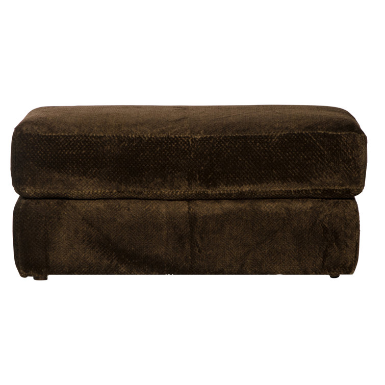Jackson 44" Chocolate Upholstered Ottoman with Plush Cushion