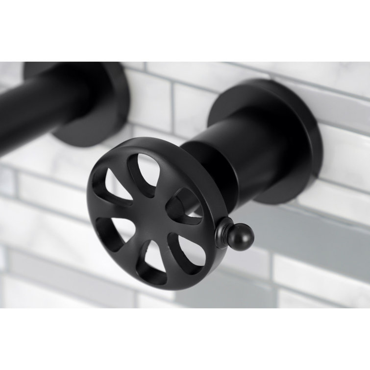 Matte Black Wall Mount Roman Tub Faucet with Dual Handles
