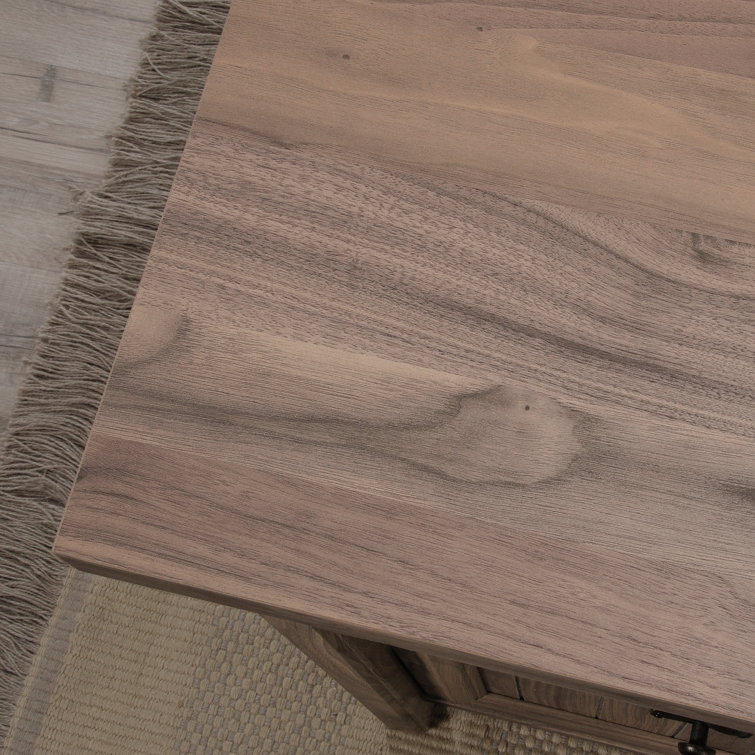 Washed Walnut Executive Desk with Drawers and Keyboard Tray
