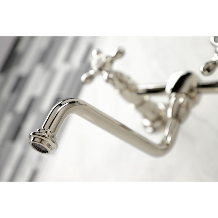 Heritage Polished Nickel Wall Mount Bathroom Faucet
