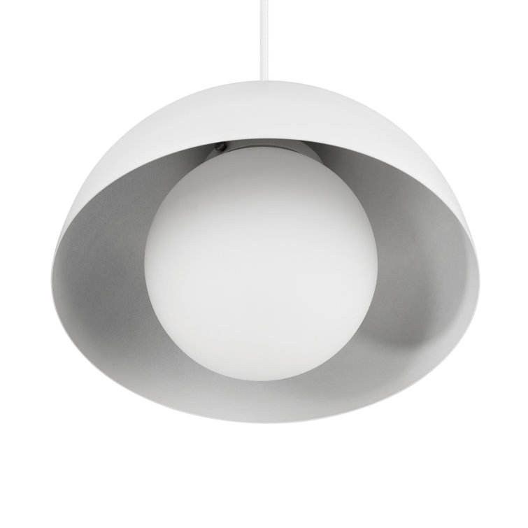 Amelia Matte White 10.8" Glass Bowl Pendant Light