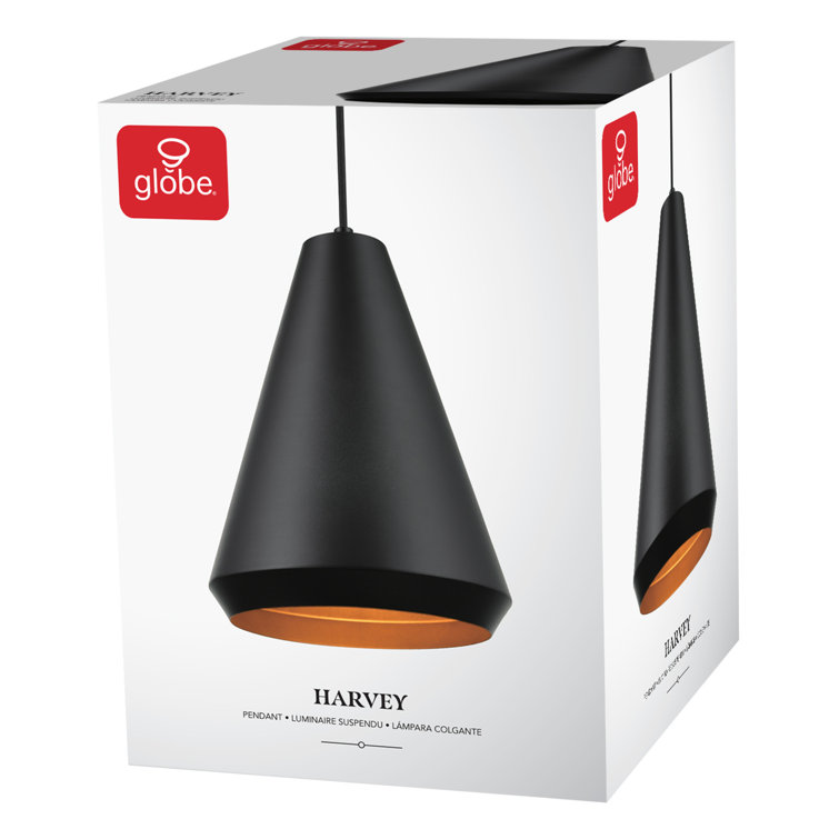 Harvey Matte Black Mini Pendant Light with LED Option