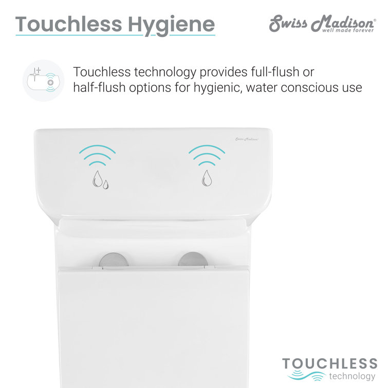 White High Efficiency Touchless Dual Flush One-Piece Toilet