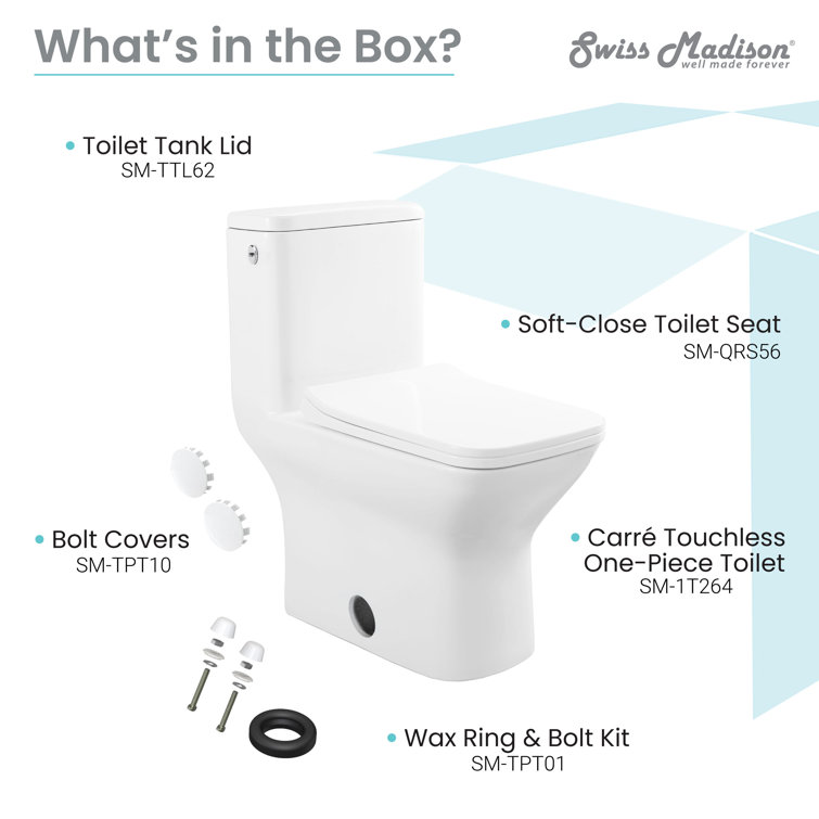 White High Efficiency Touchless Dual Flush One-Piece Toilet