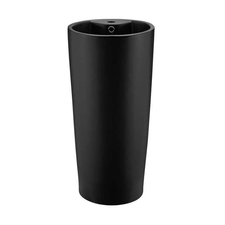 Monaco Matte Black Ceramic Pedestal Sink
